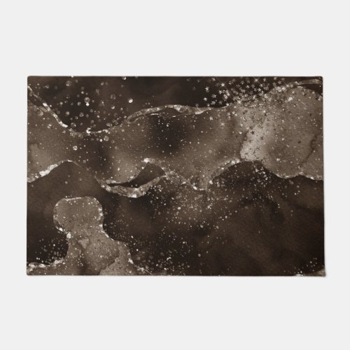 Moody Agate  Coffee Brown Golden Bronze Taupe Doormat