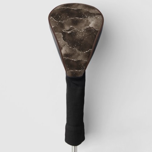 Moody Agate  Coffee Brown Golden Bronze Taupe Golf Head Cover