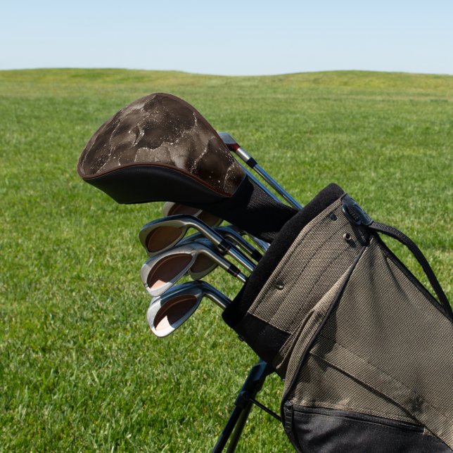 Moody Agate | Coffee Brown Golden Bronze Taupe Golf Head Cover (In Situ)