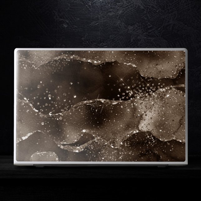 Moody Agate | Coffee Brown Golden Bronze Taupe HP Laptop Skin (Creator Uploaded)