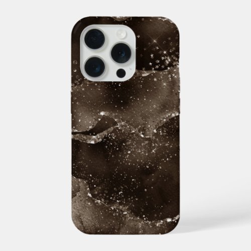 Moody Agate  Coffee Brown Golden Bronze Taupe iPhone 15 Pro Case