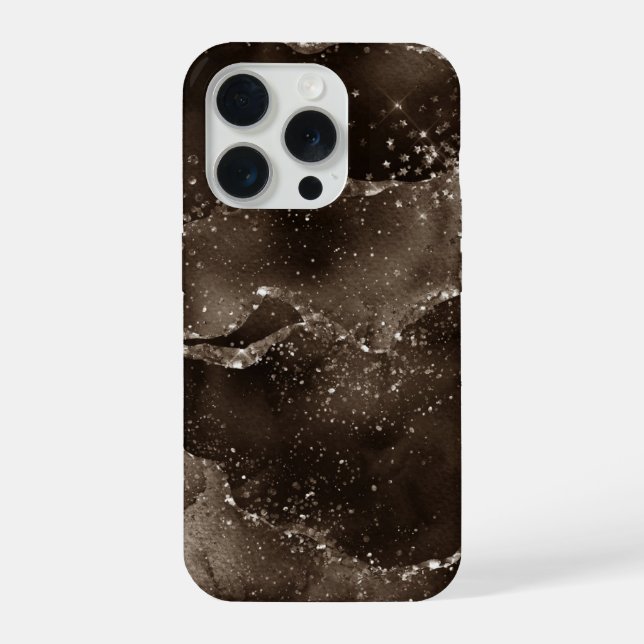 Moody Agate | Coffee Brown Golden Bronze Taupe iPhone Case (Back)