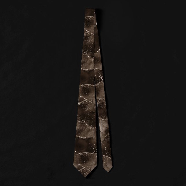 Moody Agate | Coffee Brown Golden Bronze Taupe Neck Tie (Creator Uploaded)