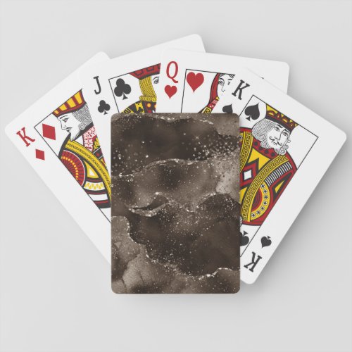 Moody Agate  Coffee Brown Golden Bronze Taupe Playing Cards