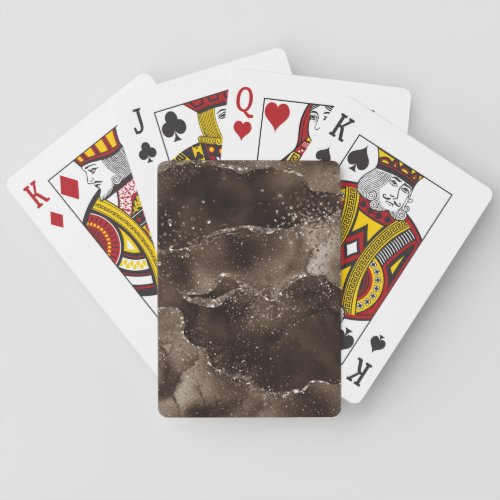 Moody Agate  Coffee Brown Golden Bronze Taupe Poker Cards