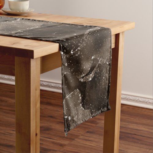 Moody Agate  Coffee Brown Golden Bronze Taupe Short Table Runner