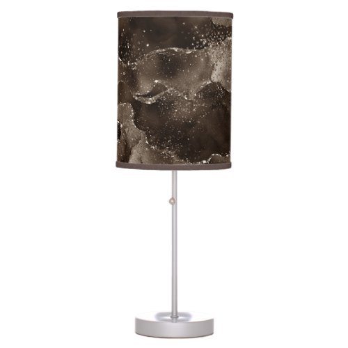 Moody Agate  Coffee Brown Golden Bronze Taupe Table Lamp