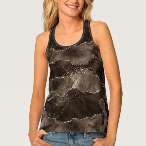 Moody Agate  Coffee Brown Golden Bronze Taupe Tank Top
