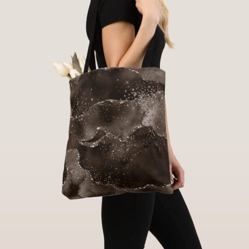 Moody Agate  Coffee Brown Golden Bronze Taupe Tote Bag