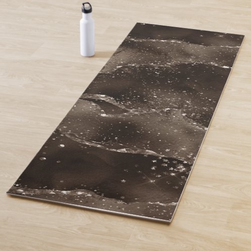 Moody Agate  Coffee Brown Golden Bronze Taupe Yoga Mat