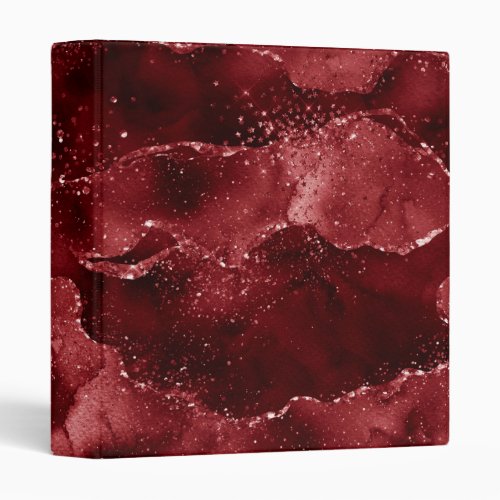 Moody Agate  Henna Blood Red Garnet Jewel Tone 3 Ring Binder