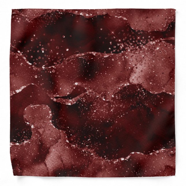 Moody Agate | Henna Blood Red Garnet Jewel Tone Bandana (Front)