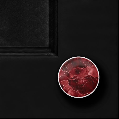Moody Agate  Henna Blood Red Garnet Jewel Tone Ceramic Knob
