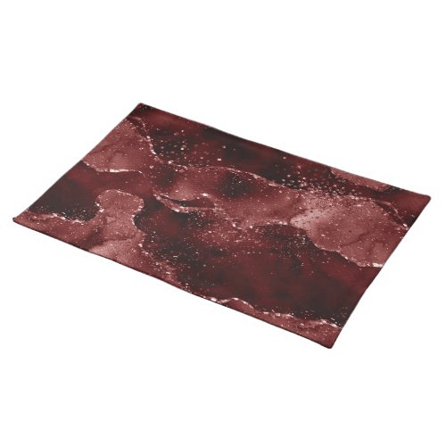 Moody Agate  Henna Blood Red Garnet Jewel Tone Cloth Placemat