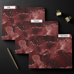 Moody Agate Henna Blood Red Garnet Jewel Tone File Folder