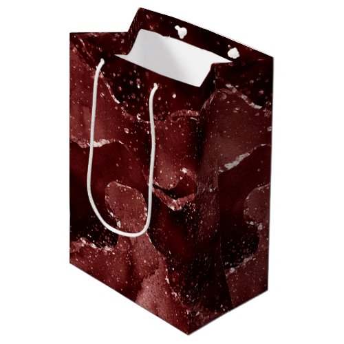 Moody Agate  Henna Blood Red Garnet Jewel Tone Medium Gift Bag