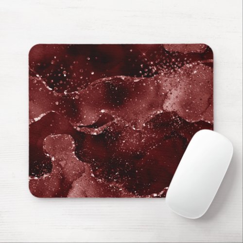 Moody Agate  Henna Blood Red Garnet Jewel Tone Mouse Pad