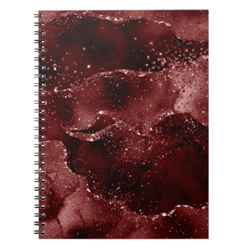 Moody Agate  Henna Blood Red Garnet Jewel Tone Notebook