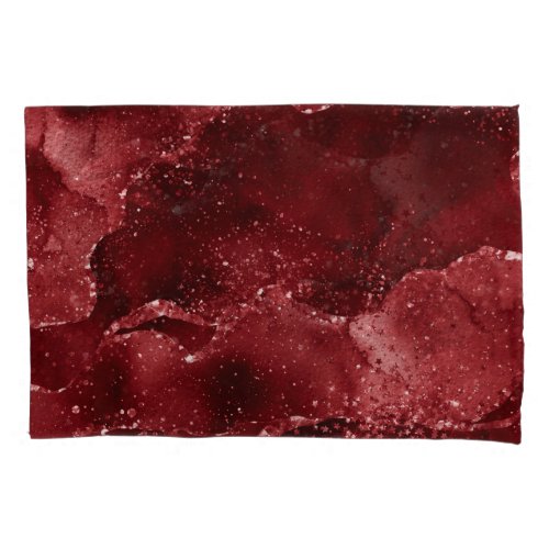 Moody Agate  Henna Blood Red Garnet Jewel Tone Pillow Case