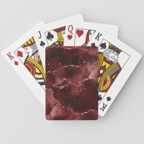 Moody Agate  Henna Blood Red Garnet Jewel Tone Playing Cards