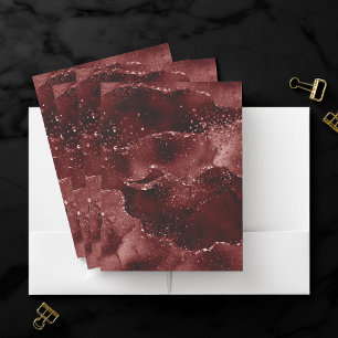 Moody Agate Henna Blood Red Garnet Jewel Tone Pocket Folder