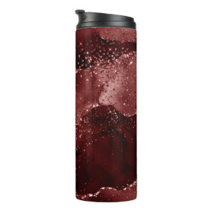 Moody Agate Henna Blood Red Garnet Jewel Tone Thermal Tumbler