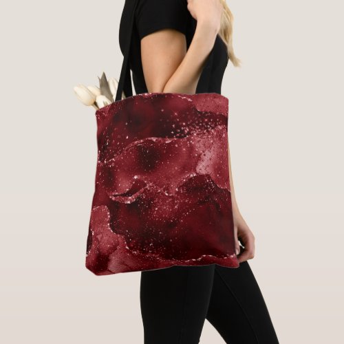 Moody Agate  Henna Blood Red Garnet Jewel Tone Tote Bag