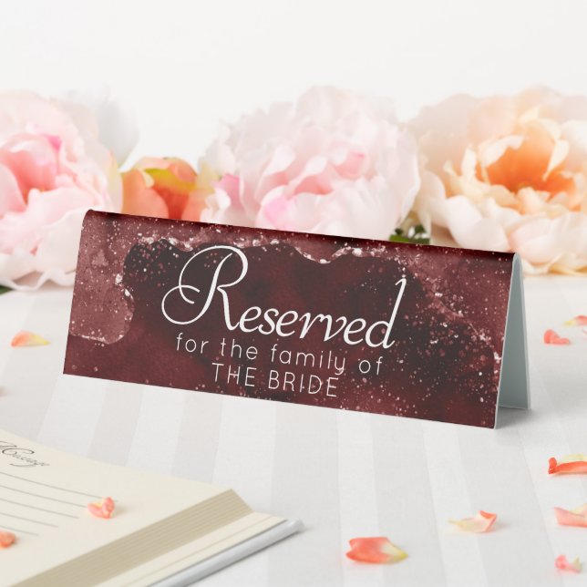 Moody Agate | Henna Blood Red Please Sanitize Table Tent (In SItu (Wedding))