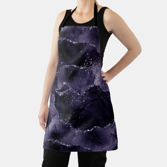 Moody Agate | Midnight Indigo Deep Purple Glam Apron (Insitu)