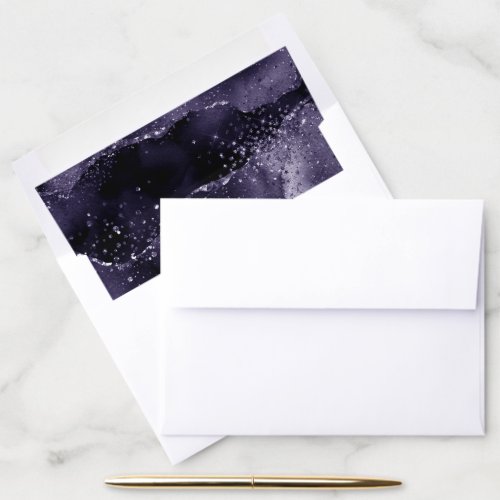 Moody Agate  Midnight Indigo Deep Purple Glam Envelope Liner