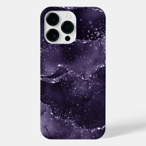 Moody Agate  Midnight Indigo Deep Purple Glam iPhone 14 Pro Max Case