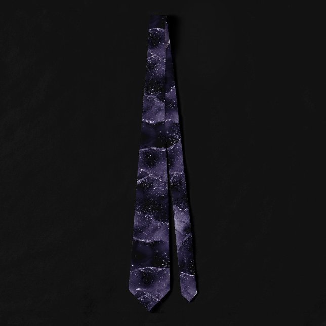 Moody Agate | Midnight Indigo Deep Purple Glam Neck Tie (Creator Uploaded)