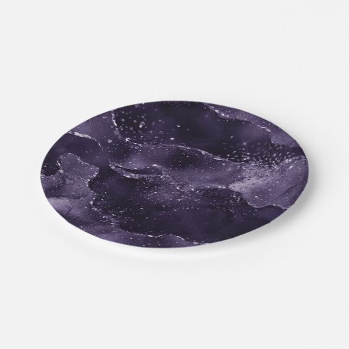 Moody Agate  Midnight Indigo Deep Purple Glam Paper Plates