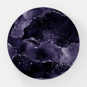 Moody Agate Midnight Indigo Deep Purple Glam Paperweight