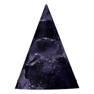 Moody Agate Midnight Indigo Deep Purple Glam Party Hat