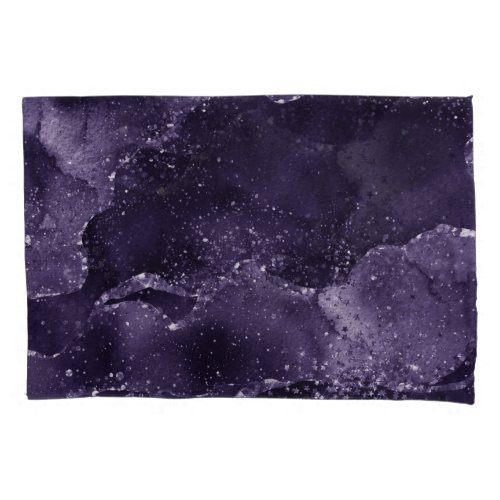 Moody Agate  Midnight Indigo Deep Purple Glam Pillow Case