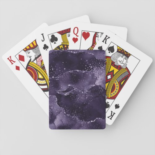 Moody Agate  Midnight Indigo Deep Purple Glam Playing Cards