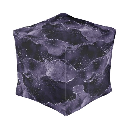 Moody Agate  Midnight Indigo Deep Purple Glam Pouf