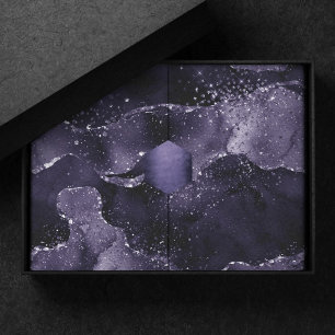 Moody Agate Midnight Indigo Deep Purple Glam Tissue Paper