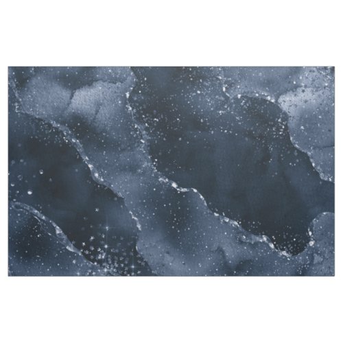 Moody Agate  Navy Denim Steel Blue Faux Glitter Fabric