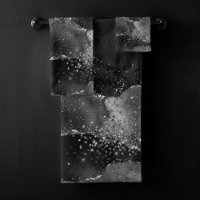 Moody Agate | Onyx Black Silver Vampy Goth Glitter