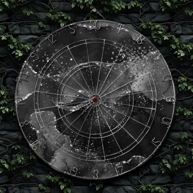 Moody Agate | Onyx Black Silver Vampy Goth Glitter Dart Board (Creator Uploaded)