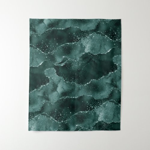 Moody Agate  Teal Green Malachite Photo Booth Tapestry