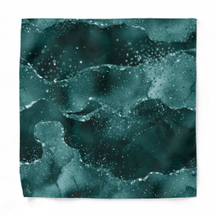 Moody Agate Teal Green Malachite Rich Jewel Tone Bandana