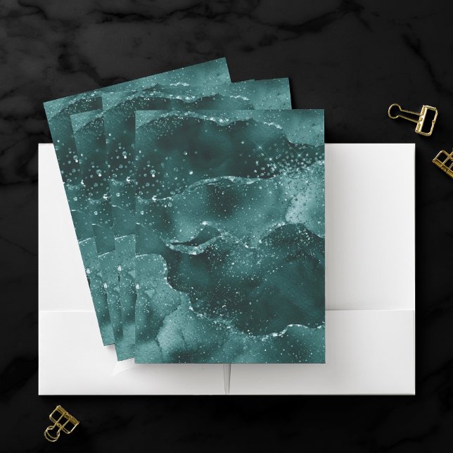 Moody Agate | Teal Green Malachite Rich Jewel Tone Pocket Folder (Creator Uploaded)