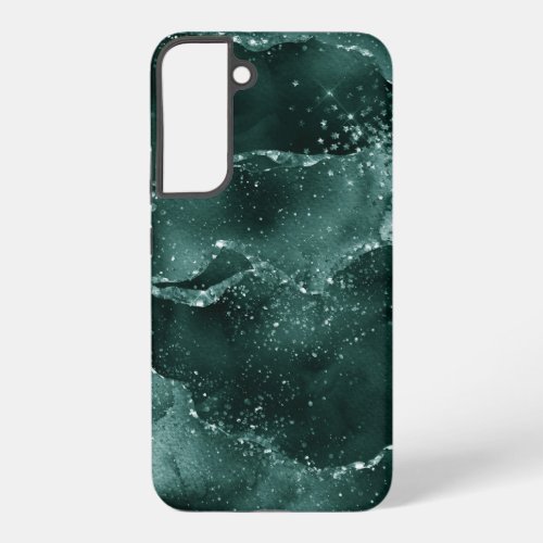 Moody Agate  Teal Green Malachite Rich Jewel Tone Samsung Galaxy S22 Case