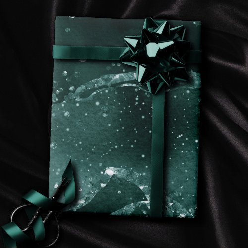 Moody Agate  Teal Green Malachite Rich Jewel Tone Wrapping Paper