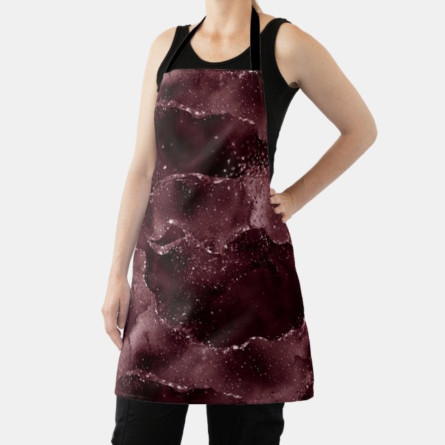 Moody Agate | Wine Bordeaux Sangria Merlot Maroon Apron (Insitu)