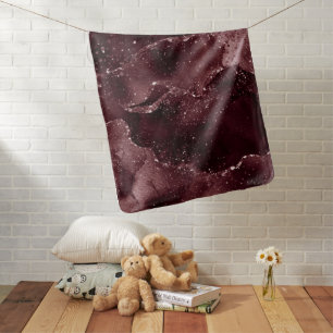 Moody Agate   Wine Bordeaux Sangria Merlot Maroon Baby Blanket