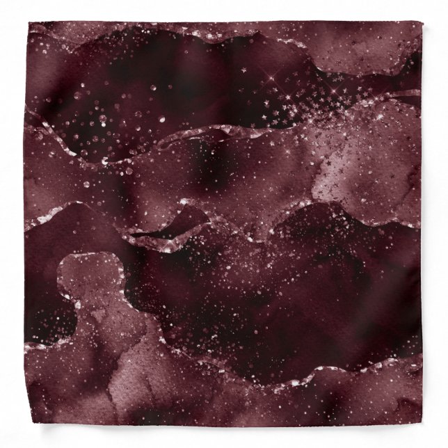 Moody Agate | Wine Bordeaux Sangria Merlot Maroon Bandana (Front)